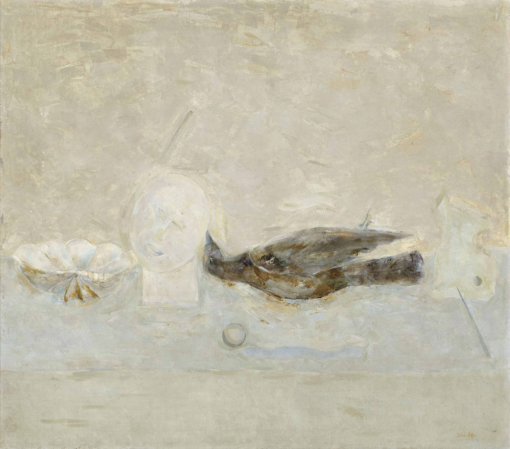 Натюрморт с птицей, головой и ракушкой, 1968